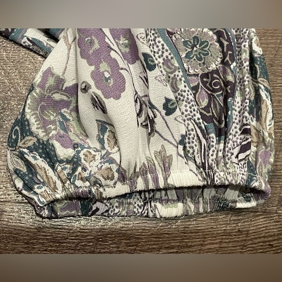 Free People White with Purple Floral Paisley Boho Dress With Tassles Size M EUC - Picture 8 of 10